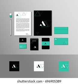 A logo. Corporate identity template set. Business stationery mock-up