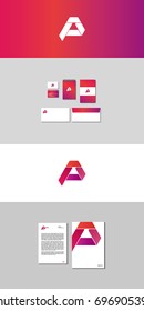 A logo. Corporate identity template set. Business stationery mock-up