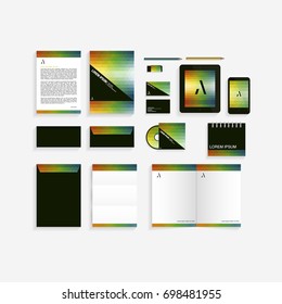 A logo. Corporate identity template set. Business stationery mock-up