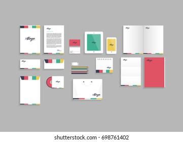 A logo. Corporate identity template set. Business stationery mock-up