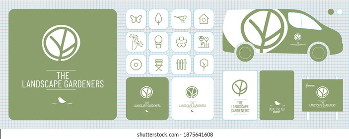 logotipo, imagen corporativa, logotipo para un vivero, paisajista, jardinero, urbanista, marca