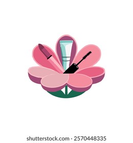 Logo cosmetics, nail studio logo design with style and creative concept