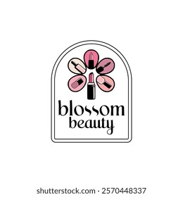 Logo cosmetics, nail studio logo design with style and creative concept