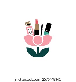 Logo cosmetics, nail studio logo design with style and creative concept