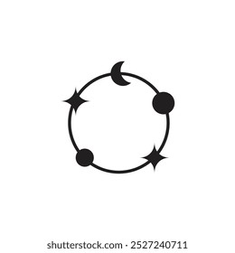 Logo cosmos circle unique design with blank background