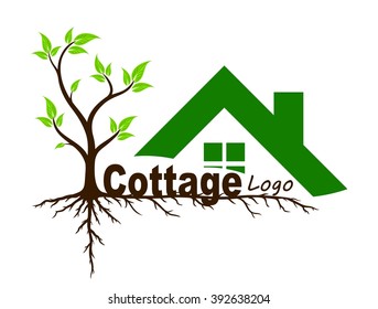 Logo of  country house with tree.