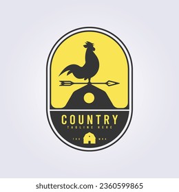 logo for countryside or rooster or weather vane or farm and ranch vector illustration design