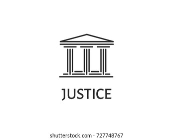 the logo of the courthouse with the caption justice