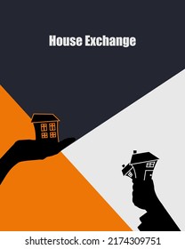 Logo Or Cover Of A House Swap Book. House Swap Without Money. Free Travel