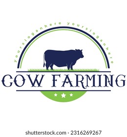 Logo for Cow Farm in Vector