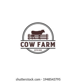 logo for cow farm in white background