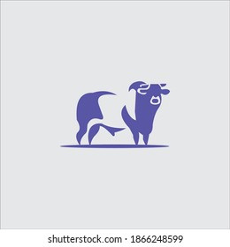 vector de la plantilla de icono de vaca de logotipo 