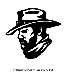Logo Cowboy in a hat and with a scarf around his neck.