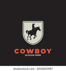 Logo of a cowboy riding a horse