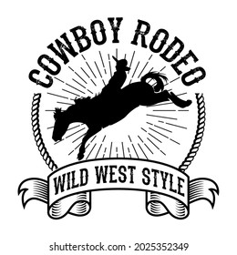 Logo cowboy rodeo, vector illustration