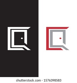 logo cq icon door vector design