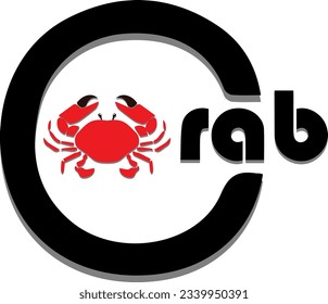  logo of a crab encircled by the letter "C" in black color. The graphic design features a detailed illustration of the crab in the center of the black "C" circle. 