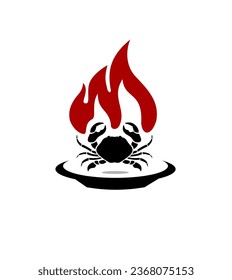 logo crab food hot griled vector
