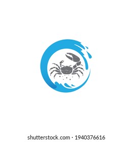 logo with crab wave shape. great for surf logos, food and others.