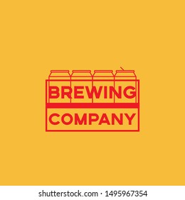 Logo craft beer aluminium cans box vector Brewing Company