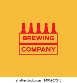 Logo craft beer glass bottles box vector Brewing Company