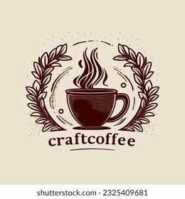 Logo for Craft Coffee. Coffee shops. Labels