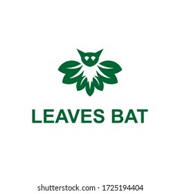 logo is created in the style of flat minimalist which forms leaves and bat