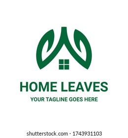 el logotipo se crea al estilo de minimalista plano que forma las hojas de casa