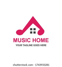 el logotipo se crea en un estilo minimalista plano que forma la música casera