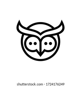 logo is created in the style of line art which forms chat and owl