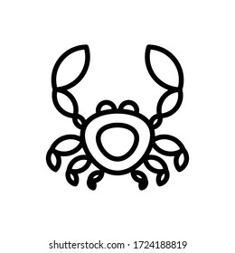 logo is created in the style of line art which forms crab in color black