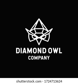logo is created in the style of line art which forms diamond owl