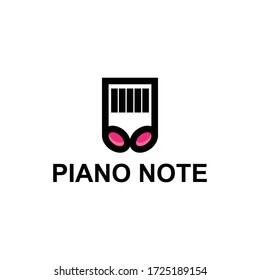 logo is created in the style of line art which forms piano and music notes