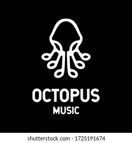 el logotipo se crea en el estilo de la línea de arte que forma el pulpo y la música nota