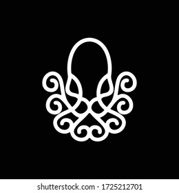 logo is created in the style of line art which forms octopus