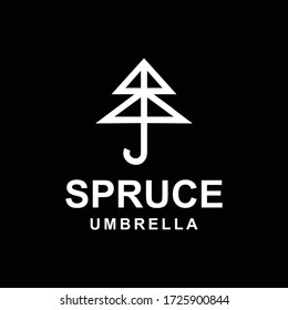 logo is created in the style of line art which forms spruce umbrella