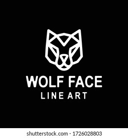 logo is created in the style of line art which forms wolf