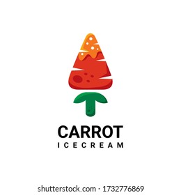 el logo se crea al estilo de la caricatura de mascota que forma el helado de zanahoria