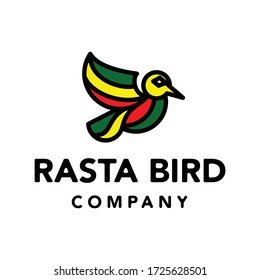 el logotipo se crea al estilo de mascota mínima que forma pájaro rasta