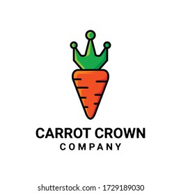 logo is created in the style of minimal mascot which forms the carrot and crown