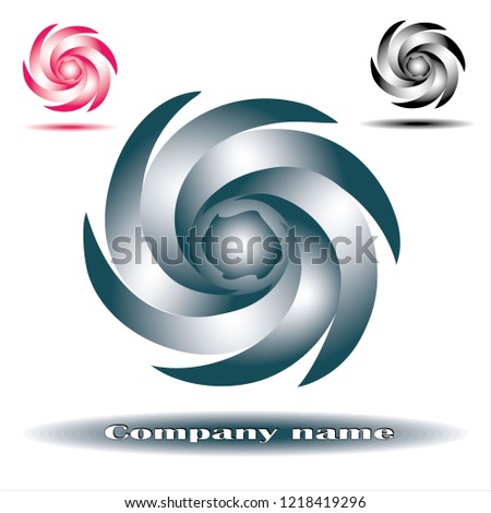 Logo, creative abstract, technology logo . Corporate identity. Set. White, isolated. vector