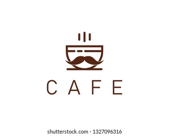 logo creative coffe and mustache
