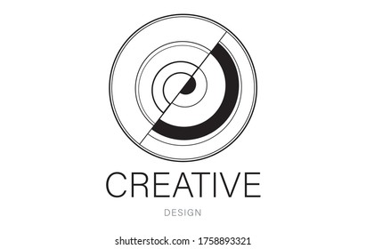 Logo with creative design circular shape on a White background.