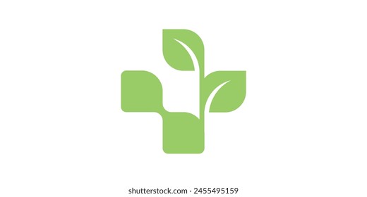 logo creative design medical leaf,plus,health care,logo design template,icon,symbol,vector