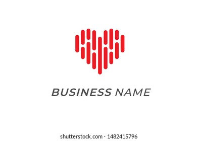logo creative heart line bold