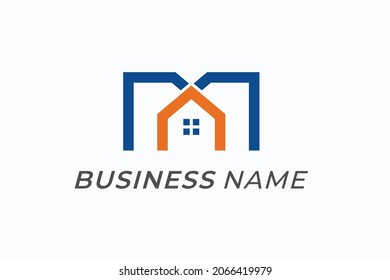 logo creative house and letter M