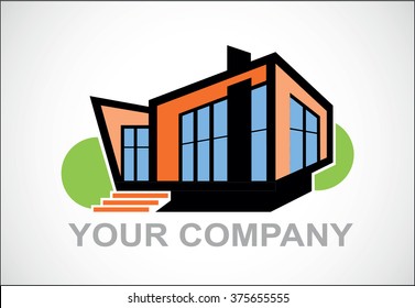 Logo creative house.  Logo for the real estate company.  Logo for company trademark. 