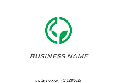 logo creative leeter c and green