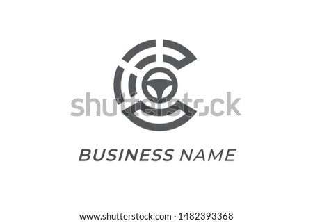logo creative letter c and wheel