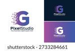 Logo creative letter G and pixel design